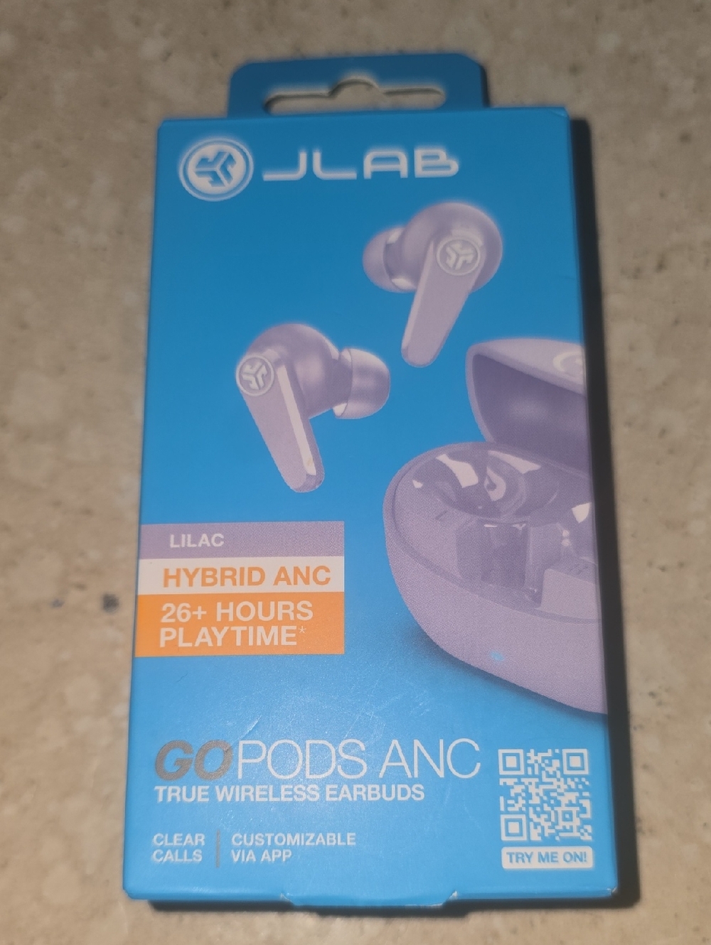 JLAB Go Pods ANC Hybrid True Wireless Earbuds In Lilac Color NIB